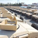 Military vehicles transferred by the U.S. to the Afghan National Army in February 2021.   Afghanistan Ministry of Defense/via REUTERS